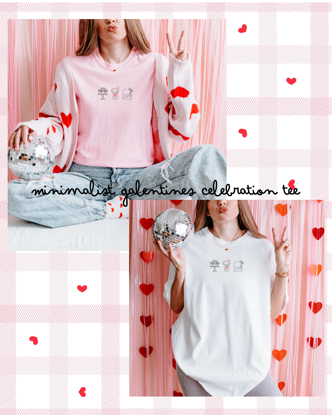 Minimalist Galentines Celebration Tee