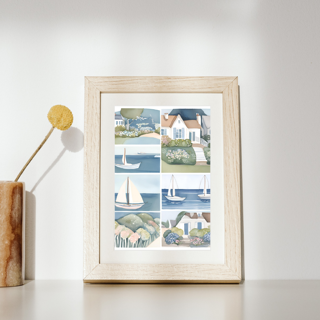 Harbor House Stroll Art Print- Digital Download