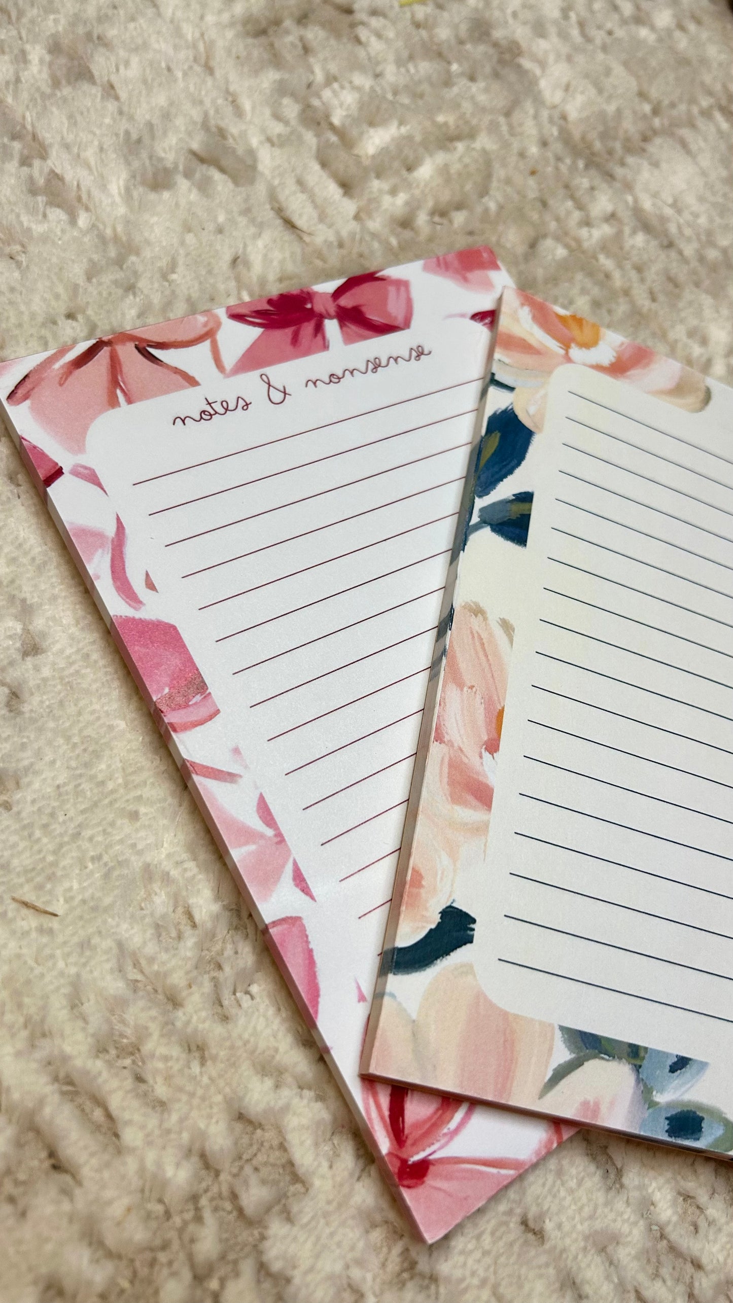 Spring Floral Notepad Notes & Nonsense Notepad Close Up Pink Sunshine Co LLC