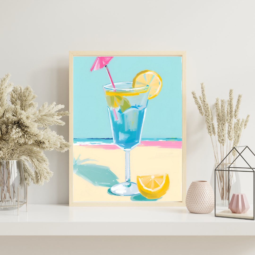 Ocean Breeze Cocktail Art Print - Digital Download