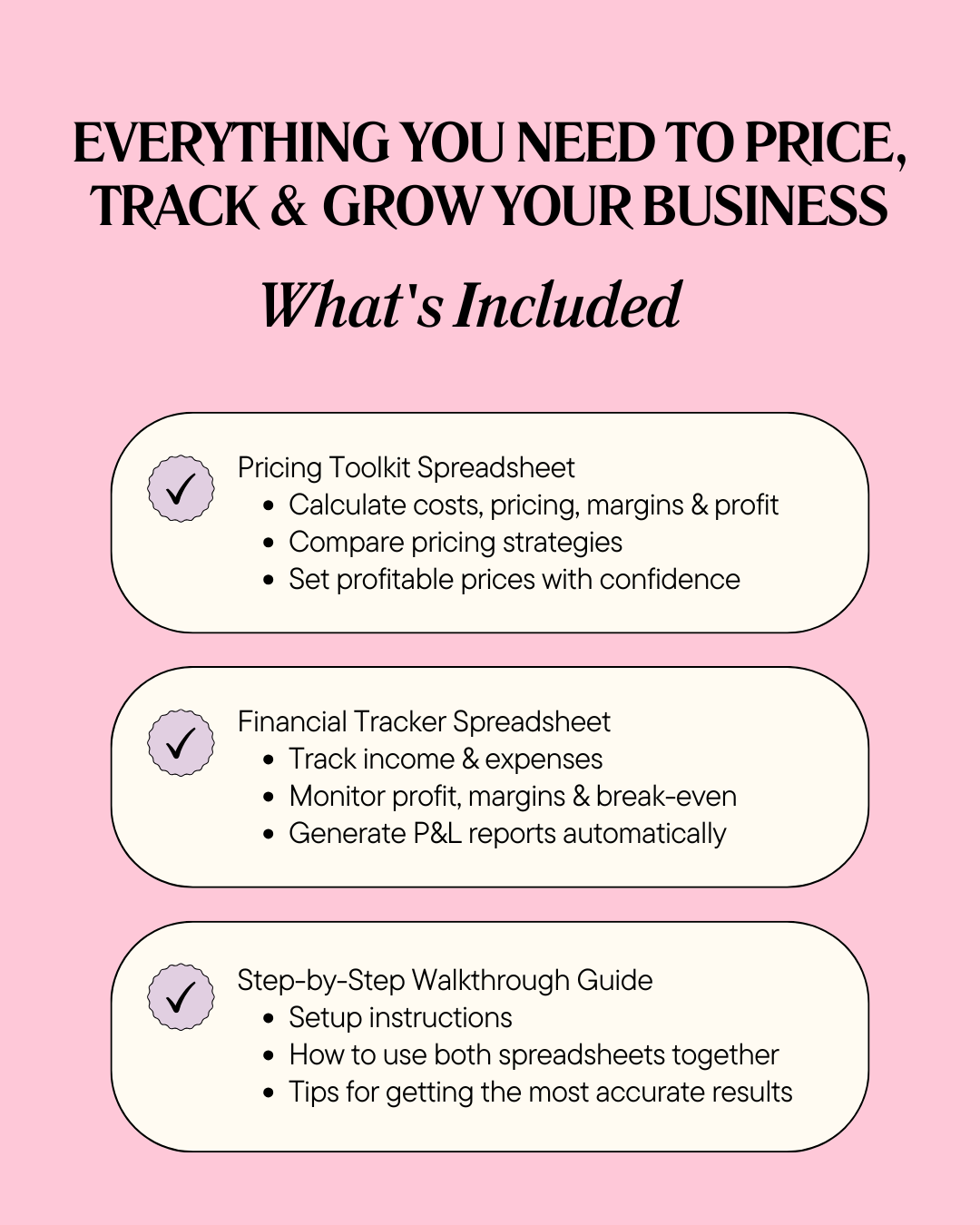 Small Business Pricing Toolkit & Financial Tracker by Pink Sunshine Co. - Digital Download