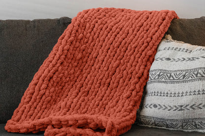 Sunshine Snuggle: Chunky Knit Blanket
