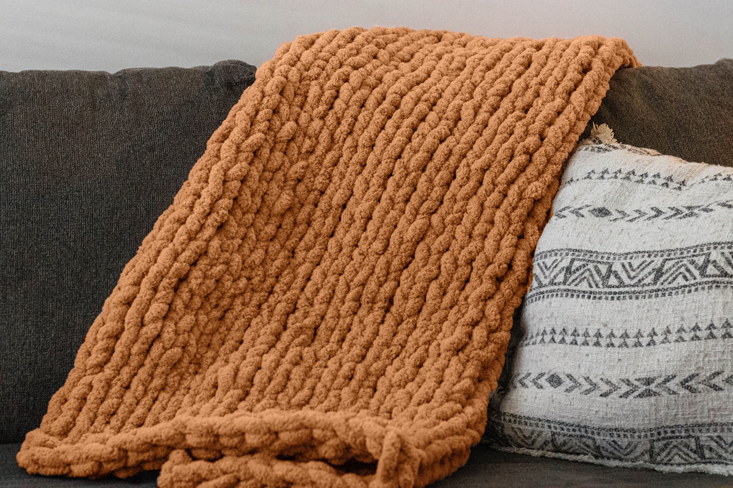 Sunshine Snuggle: Chunky Knit Blanket