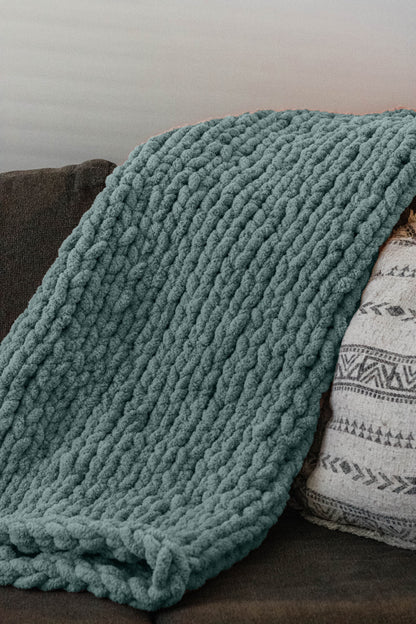 Sunshine Snuggle: Chunky Knit Blanket