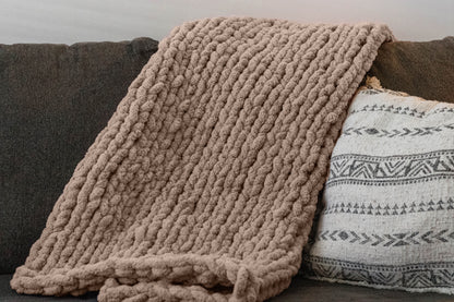 Sunshine Snuggle: Chunky Knit Blanket