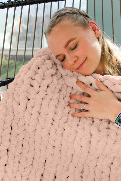 Sunshine Snuggle: Chunky Knit Blanket
