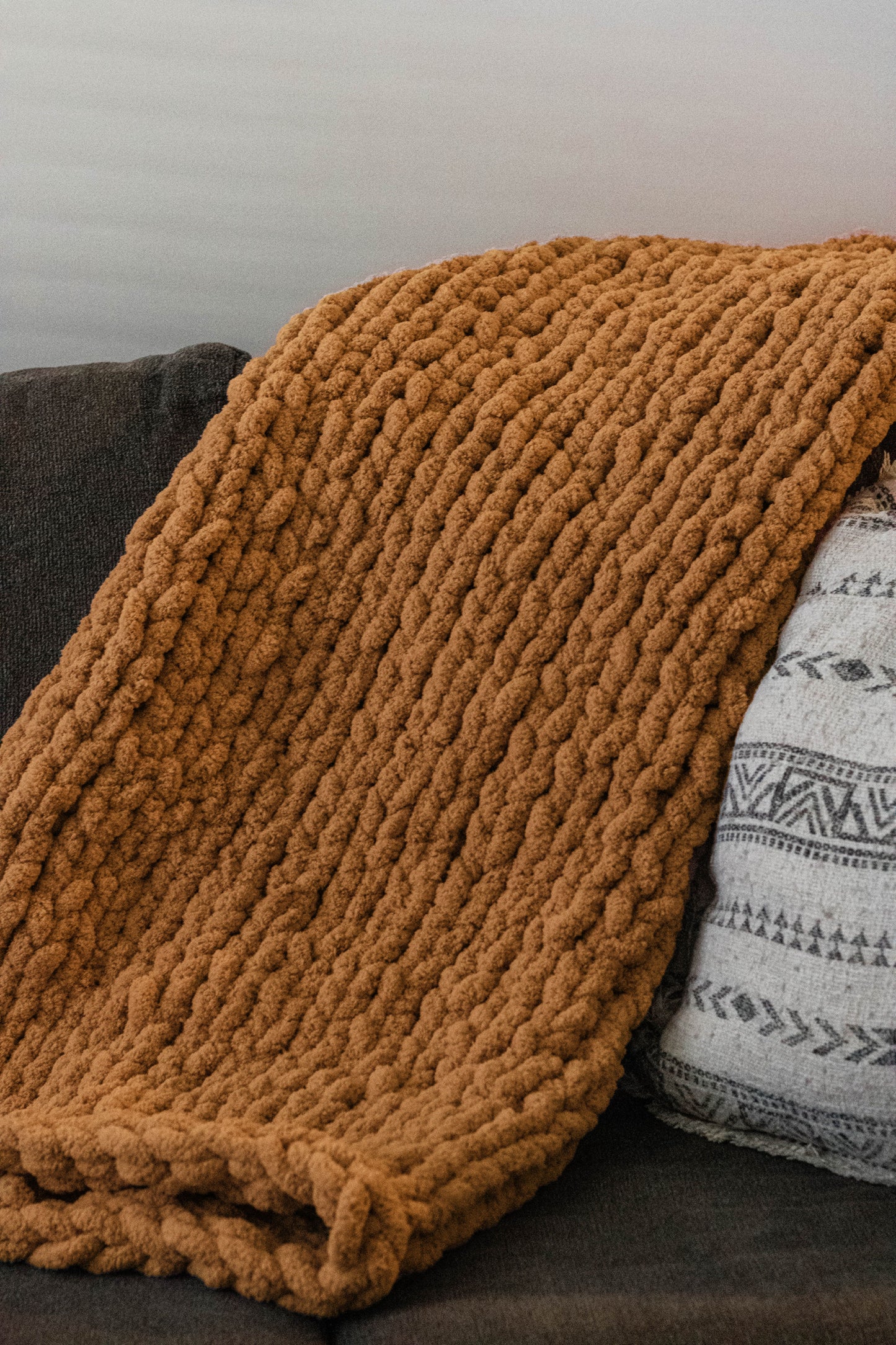 Sunshine Snuggle: Chunky Knit Blanket