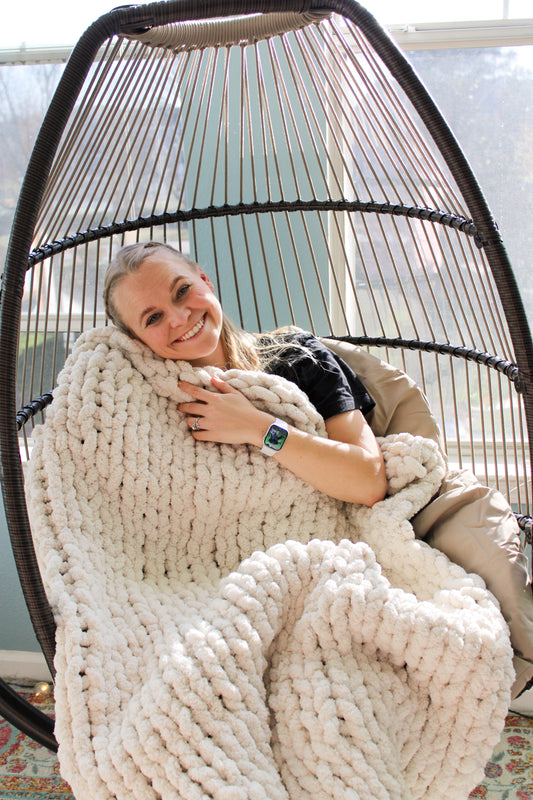 Sunshine Snuggle: Chunky Knit Blanket
