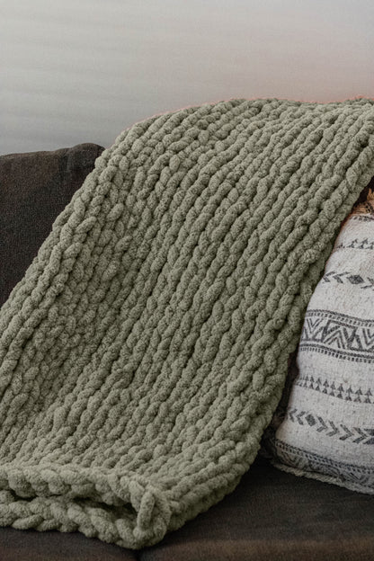 Sunshine Snuggle: Chunky Knit Blanket