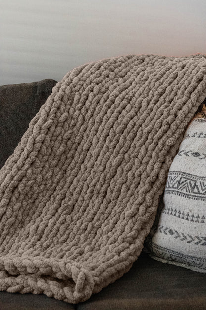 Sunshine Snuggle: Chunky Knit Blanket