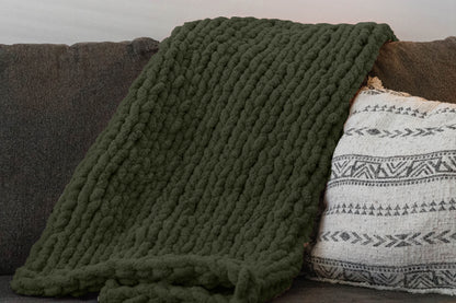 Sunshine Snuggle: Chunky Knit Blanket