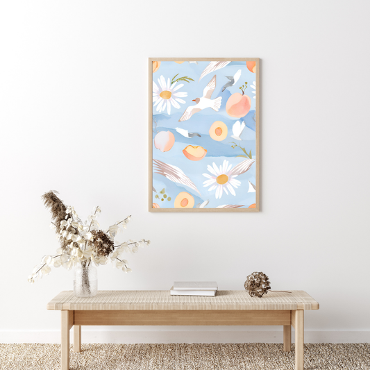 Peachy Breeze Art Print- Digital Download