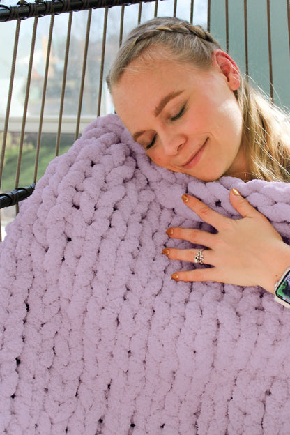 Sunshine Snuggle: Chunky Knit Blanket
