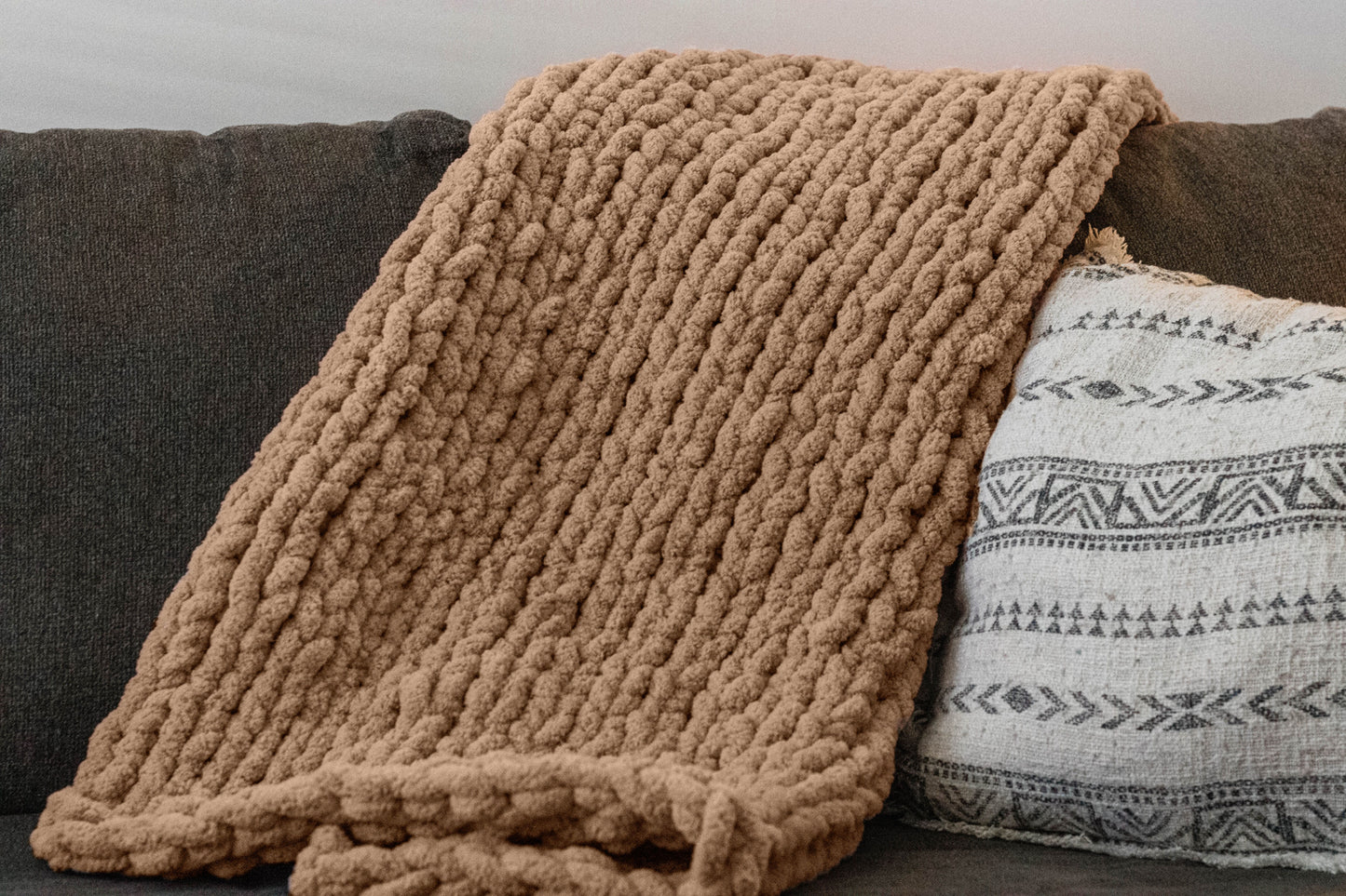Sunshine Snuggle: Chunky Knit Blanket