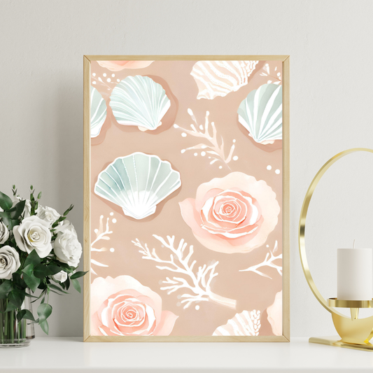 Shell & Bloom Art Print- Digital Download
