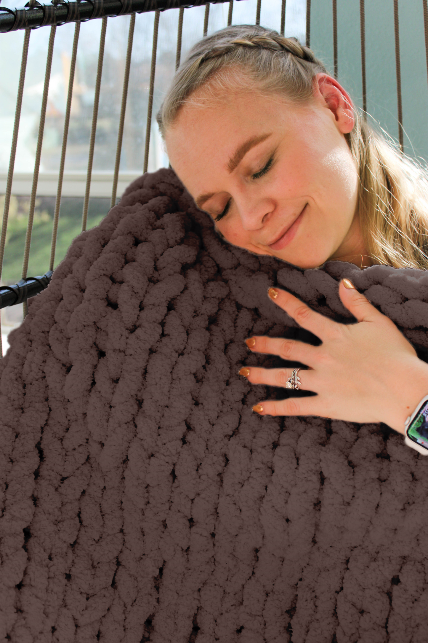 Sunshine Snuggle: Chunky Knit Blanket