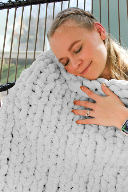 Sunshine Snuggle: Chunky Knit Blanket