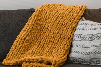 Sunshine Snuggle: Chunky Knit Blanket