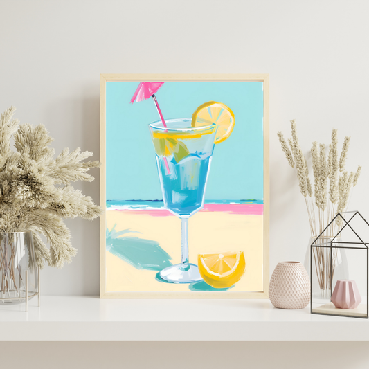 Ocean Breeze Cocktail Art Print - Digital Download