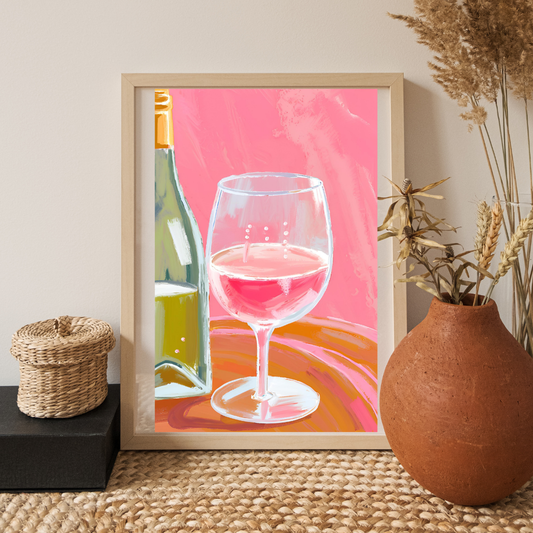 Rosé All Day Wine Art Print - Digital Download